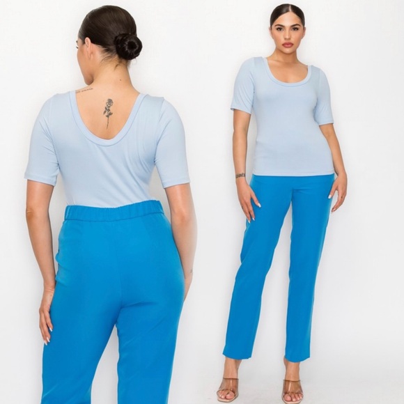 Baby light blue butter soft short sleeve top - Picture 3 of 7